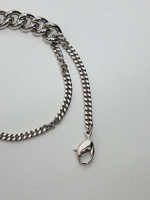 Ground Y�����饦��ɥ磻/BRASS DOUBLE CHAIN BRACELET/SILVER