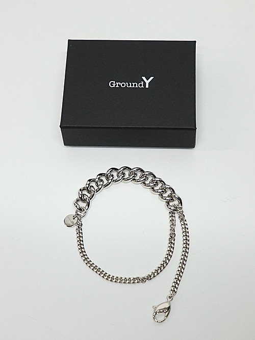 Ground Y�����饦��ɥ磻/BRASS DOUBLE CHAIN BRACELET/SILVER