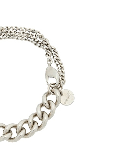 Ground Y�����饦��ɥ磻/BRASS DOUBLE CHAIN BRACELET/SILVER
