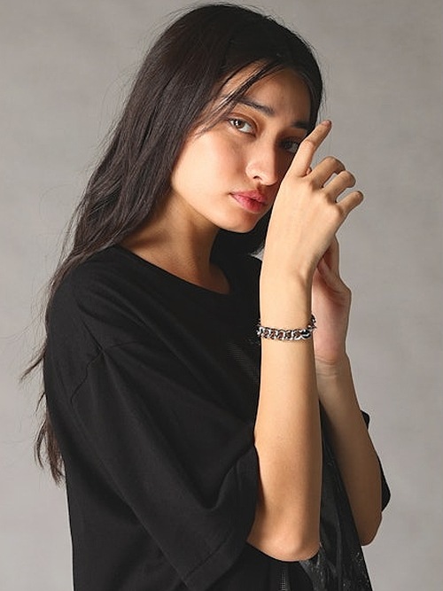 Ground Y�����饦��ɥ磻/BRASS DOUBLE CHAIN BRACELET/SILVER