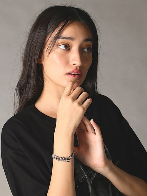 Ground Y�����饦��ɥ磻/BRASS DOUBLE CHAIN BRACELET/SILVER