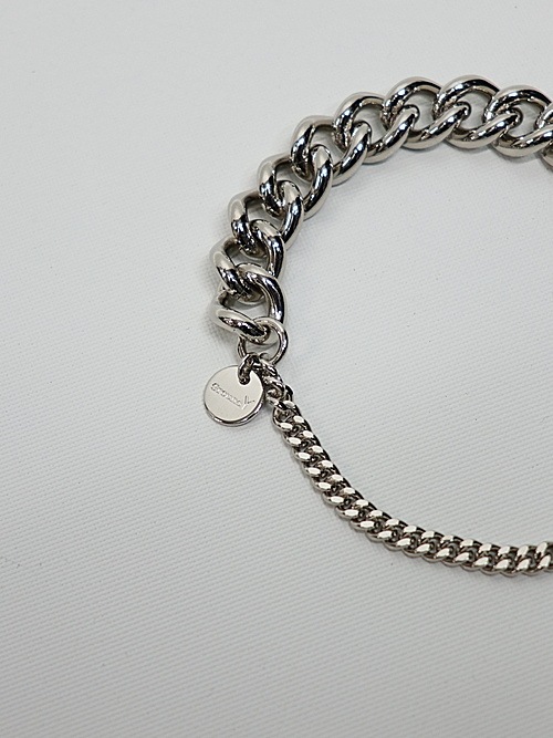 Ground Y�����饦��ɥ磻/BRASS DOUBLE CHAIN BRACELET/SILVER
