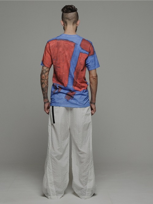 �㴰���nude:masahiko maruyama ���̡���:�ޥ��ҥ��ޥ���/30 Cotton Jersey INKJET PRINT T SHIRT/Blue-Red Paint
