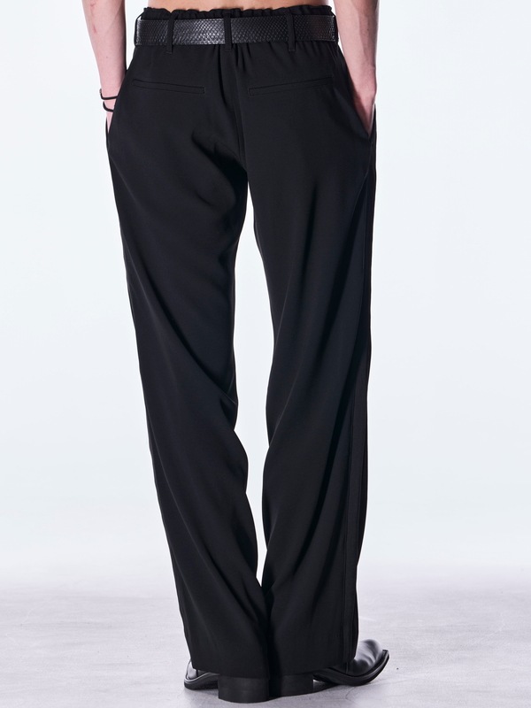 (ͽ���ʡ�8������9������ͽ��/kiryuyrik������奦����奦/Back Satin Wide Slacks/Black