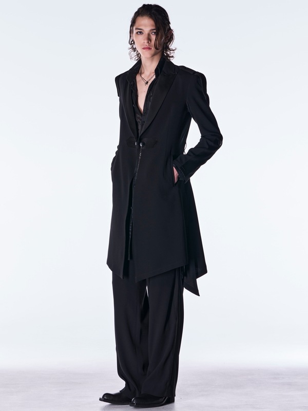 (ͽ���ʡ�8������9������ͽ��/kiryuyrik������奦����奦/Back Satin Wide Slacks/Black