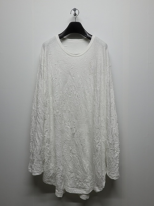 Ground Y�����饦��ɥ磻/COTTON POLYESTER HEM JUMBO LONG SLEEVED T/WHITE.