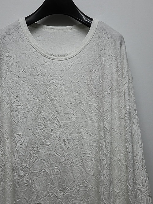 Ground Y�����饦��ɥ磻/COTTON POLYESTER HEM JUMBO LONG SLEEVED T/WHITE.