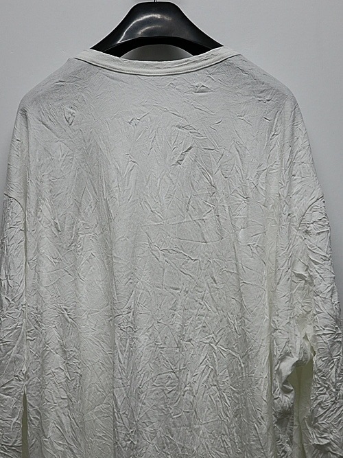 Ground Y�����饦��ɥ磻/COTTON POLYESTER HEM JUMBO LONG SLEEVED T/WHITE.