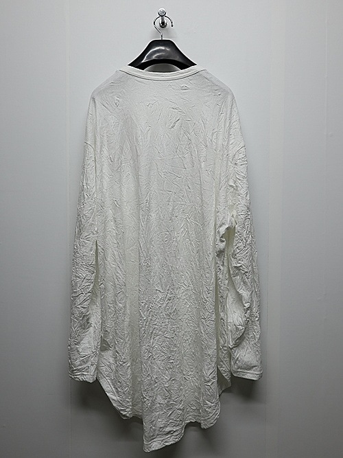 Ground Y�����饦��ɥ磻/COTTON POLYESTER HEM JUMBO LONG SLEEVED T/WHITE.