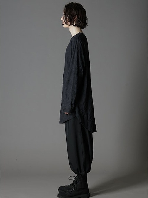 Ground Y�����饦��ɥ磻/COTTON POLYESTER HEM JUMBO LONG SLEEVED T/WHITE.