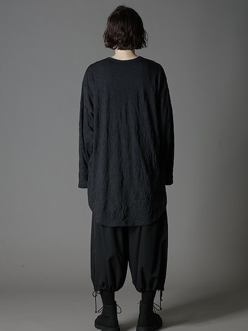 Ground Y�����饦��ɥ磻/COTTON POLYESTER HEM JUMBO LONG SLEEVED T/WHITE.