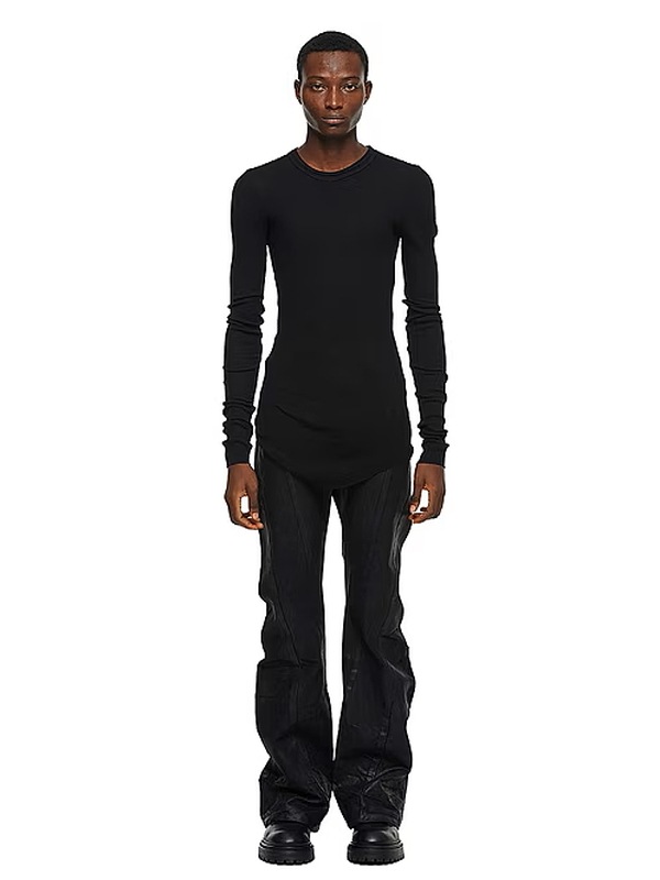 JULIUS����ꥦ��/COTTON/SILK RIB CUT & SEWN6/BLACK