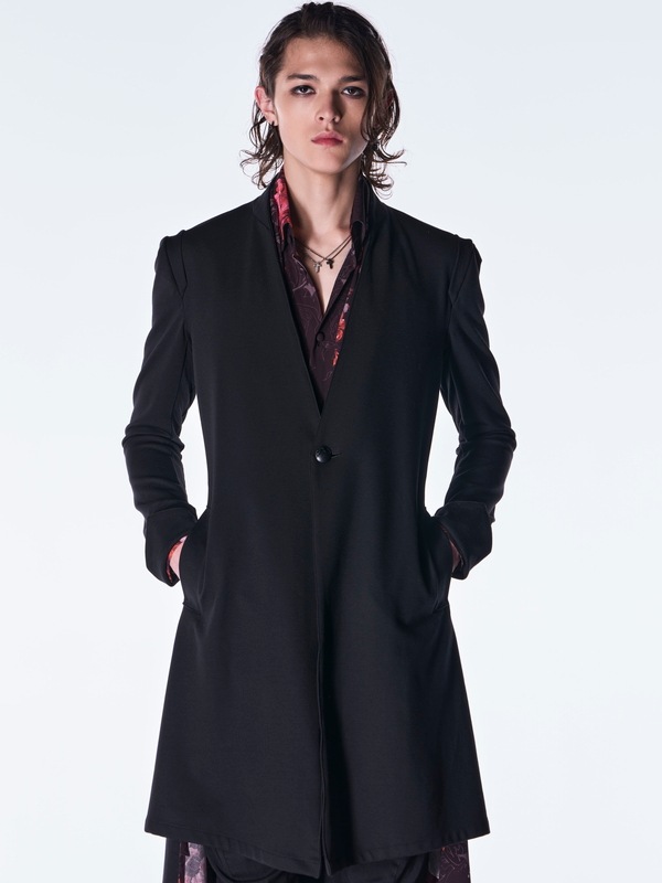 (ͽ���ʡ� 8������9������ͽ��/kiryuyrik������奦����奦/Mockroady No Collar Flare Jacket/Black