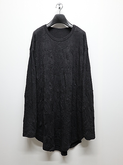 SALE30%OFF/Ground Y�����饦��ɥ磻/COTTON POLYESTER HEM JUMBO LONG SLEEVED T/BLACK.