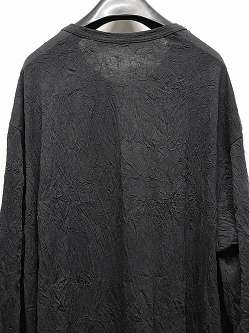 SALE30%OFF/Ground Y�����饦��ɥ磻/COTTON POLYESTER HEM JUMBO LONG SLEEVED T/BLACK.
