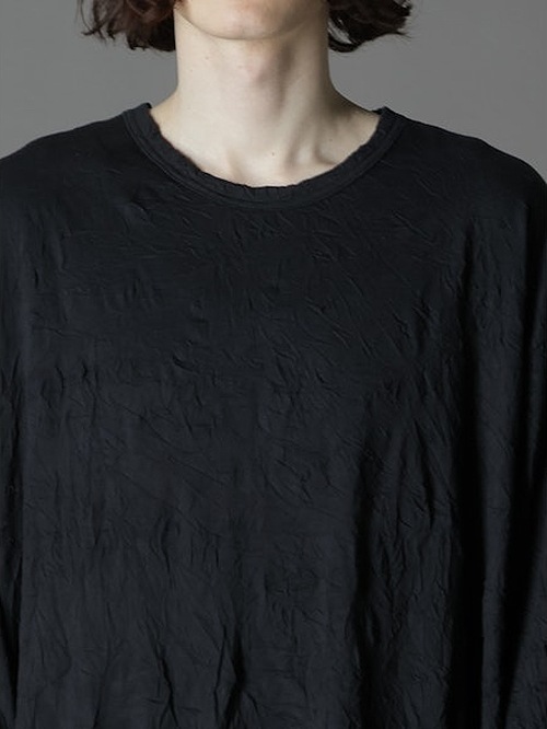 SALE30%OFF/Ground Y�����饦��ɥ磻/COTTON POLYESTER HEM JUMBO LONG SLEEVED T/BLACK.