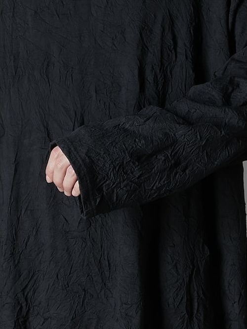 SALE30%OFF/Ground Y�����饦��ɥ磻/COTTON POLYESTER HEM JUMBO LONG SLEEVED T/BLACK.