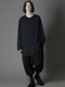 SALE30%OFF/Ground Y�����饦��ɥ磻/COTTON POLYESTER HEM JUMBO LONG SLEEVED T/BLACK.