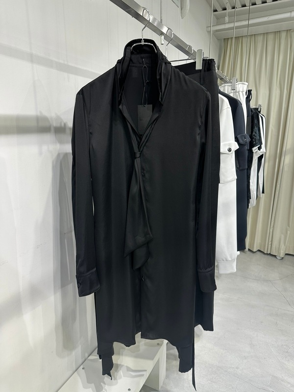 (ͽ���ʡ�8������9������ͽ��/kiryuyrik������奦����奦/Vintage Satin Stand Collar Shirt/Black