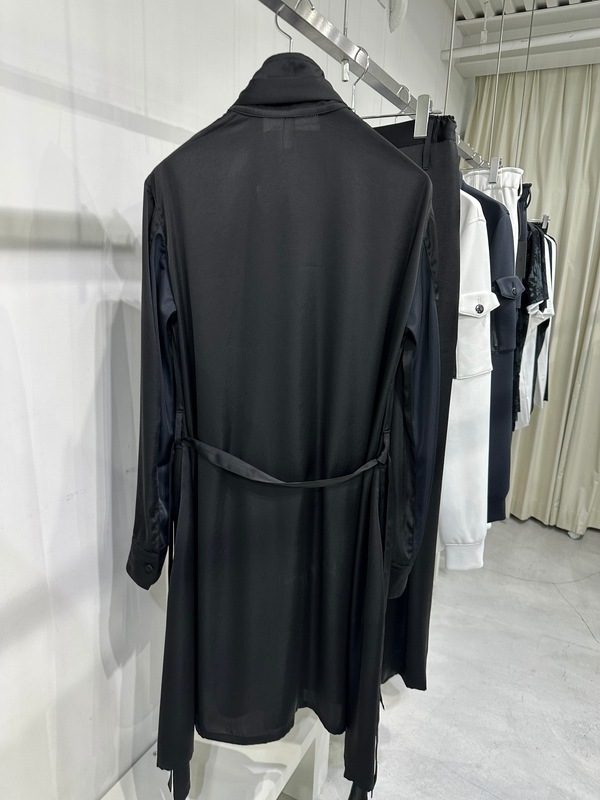 (ͽ���ʡ�8������9������ͽ��/kiryuyrik������奦����奦/Vintage Satin Stand Collar Shirt/Black