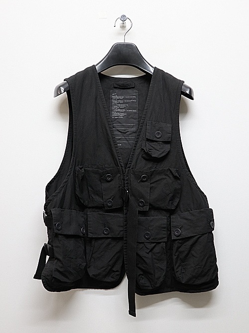 �㴰���nude:masahiko maruyama ���̡���:�ޥ��ҥ��ޥ���/Cotton/Japanese Paper Cloth GARMENT DYED MULTI POCKET VEST/Black