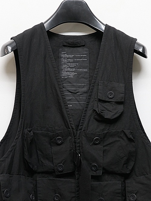 �㴰���nude:masahiko maruyama ���̡���:�ޥ��ҥ��ޥ���/Cotton/Japanese Paper Cloth GARMENT DYED MULTI POCKET VEST/Black