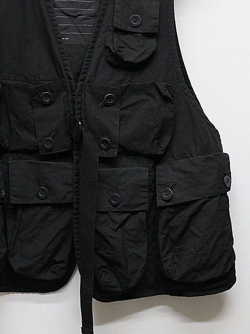 �㴰���nude:masahiko maruyama ���̡���:�ޥ��ҥ��ޥ���/Cotton/Japanese Paper Cloth GARMENT DYED MULTI POCKET VEST/Black