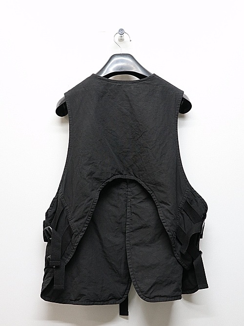 �㴰���nude:masahiko maruyama ���̡���:�ޥ��ҥ��ޥ���/Cotton/Japanese Paper Cloth GARMENT DYED MULTI POCKET VEST/Black