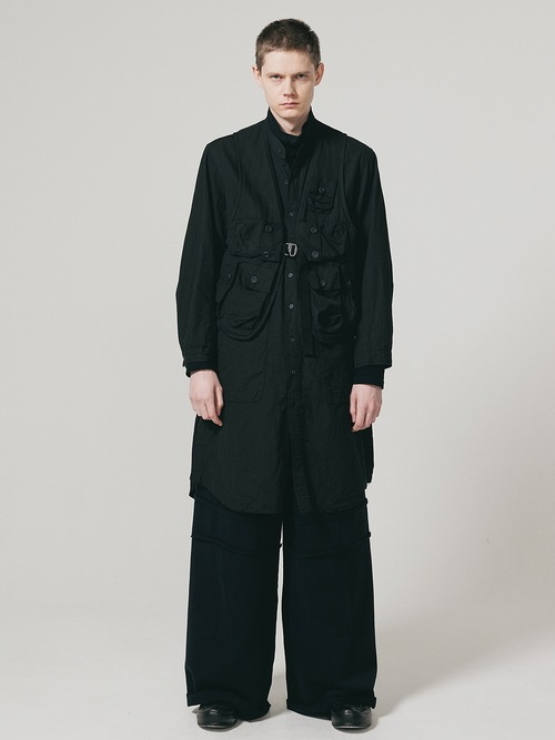 �㴰���nude:masahiko maruyama ���̡���:�ޥ��ҥ��ޥ���/Cotton/Japanese Paper Cloth GARMENT DYED MULTI POCKET VEST/Black