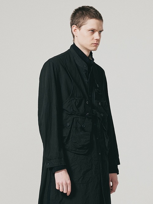 �㴰���nude:masahiko maruyama ���̡���:�ޥ��ҥ��ޥ���/Cotton/Japanese Paper Cloth GARMENT DYED MULTI POCKET VEST/Black