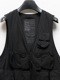 �㴰���nude:masahiko maruyama ���̡���:�ޥ��ҥ��ޥ���/Cotton/Japanese Paper Cloth GARMENT DYED MULTI POCKET VEST/Black