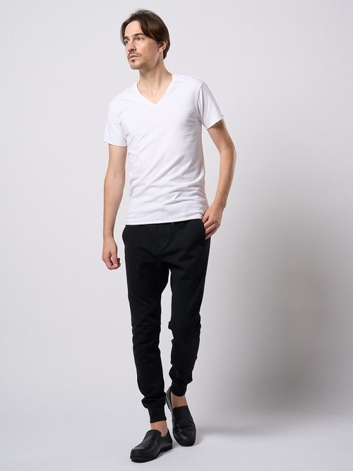 (ͽ���ʡ�3��4������ͽ��/wjk�����֥른��������/cut-off V-neck S/S/white