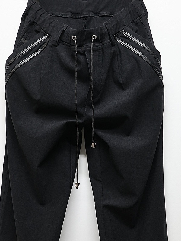 RESOUND CLOTHING���ꥵ����ɥ���������/SUPER TIGHT TAPERD EDGE NYLON SEMI WIDE PT/BKBK