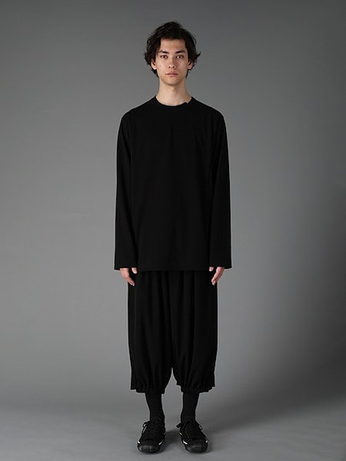 Ground Y�����饦��ɥ磻/30/- COTTON JERSEY MIX TIERED LONG SLEEVED T/BLACK