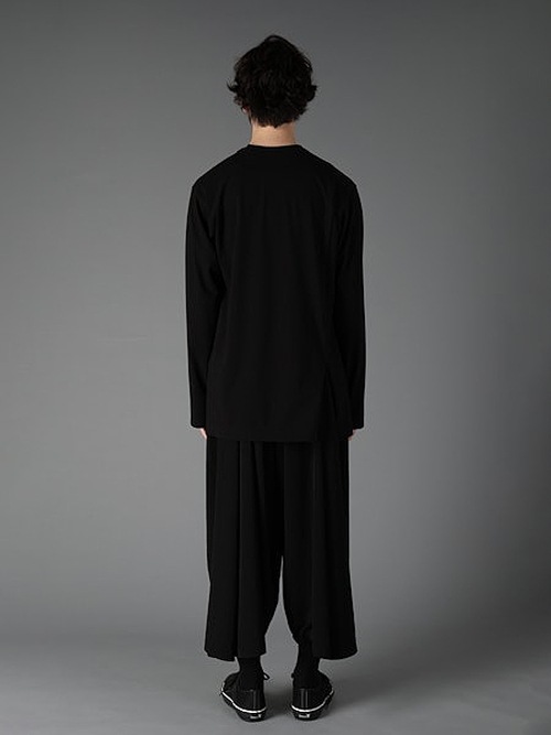 Ground Y�����饦��ɥ磻/30/- COTTON JERSEY MIX TIERED LONG SLEEVED T/BLACK