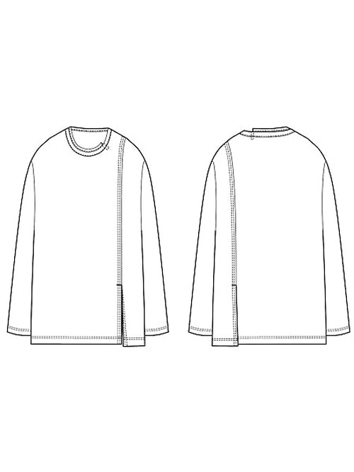 Ground Y�����饦��ɥ磻/30/- COTTON JERSEY MIX TIERED LONG SLEEVED T/BLACK