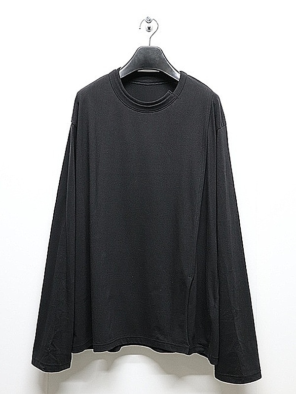 Ground Y�����饦��ɥ磻/30/- COTTON JERSEY MIX TIERED LONG SLEEVED T/BLACK