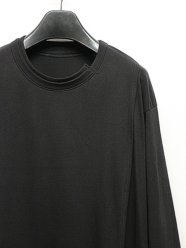 Ground Y�����饦��ɥ磻/30/- COTTON JERSEY MIX TIERED LONG SLEEVED T/BLACK