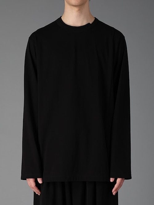 Ground Y�����饦��ɥ磻/30/- COTTON JERSEY MIX TIERED LONG SLEEVED T/BLACK