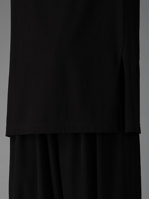 Ground Y�����饦��ɥ磻/30/- COTTON JERSEY MIX TIERED LONG SLEEVED T/BLACK