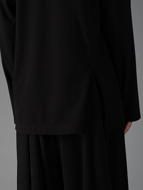 Ground Y�����饦��ɥ磻/30/- COTTON JERSEY MIX TIERED LONG SLEEVED T/BLACK