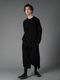Ground Y�����饦��ɥ磻/30/- COTTON JERSEY MIX TIERED LONG SLEEVED T/BLACK