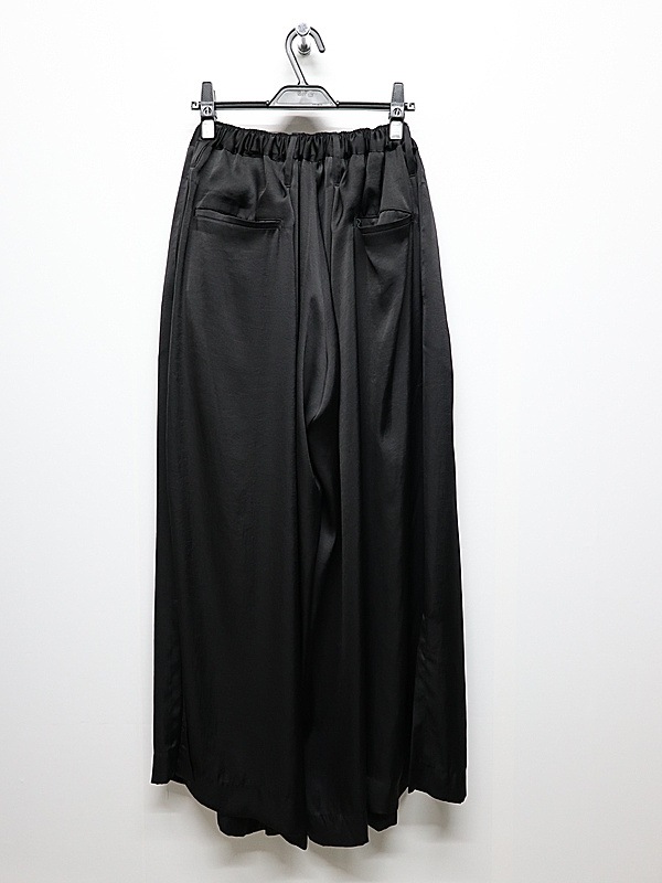 (ͽ���ʡ�8������9������ͽ��/kiryuyrik������奦����奦/Vintage Satin Wide Tuck Slacks/Black