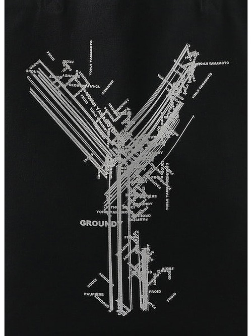 Ground Y�����饦��ɥ磻/cotton cambus Tote bag Y/BLACK