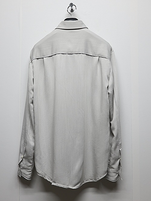 wjk�����֥른��������/fly front shirt/ice gray