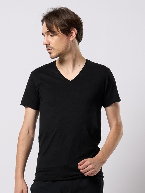 (ͽ���ʡ�3��4������ͽ��/wjk�����֥른��������/cut-off V-neck S/S/deep black