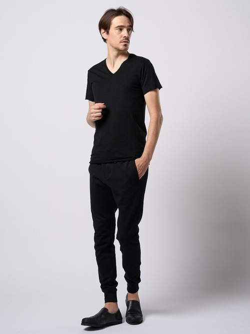 (ͽ���ʡ�3��4������ͽ��/wjk�����֥른��������/cut-off V-neck S/S/deep black