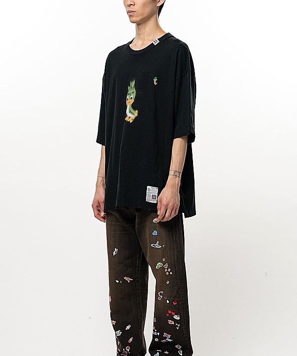 Maison MIHARA YASUHIRO���᥾�� �ߥϥ�䥹�ҥ�/Jersey Stitch LEON PRINTED TEE/BLACK