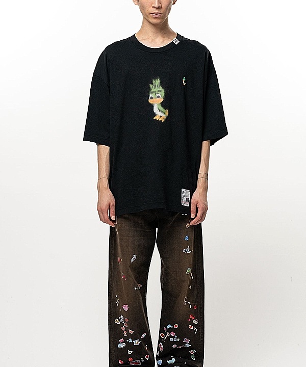 Maison MIHARA YASUHIRO���᥾�� �ߥϥ�䥹�ҥ�/Jersey Stitch LEON PRINTED TEE/BLACK