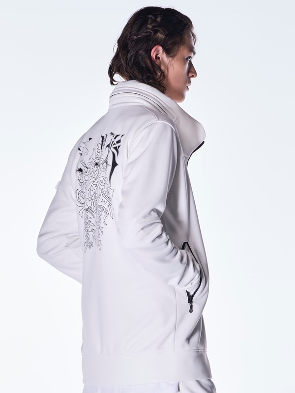 (ͽ���ʡ�8������9������ͽ��/kiryuyrik������奦����奦/Double Knit Jersey Stand Collar Blouson/White